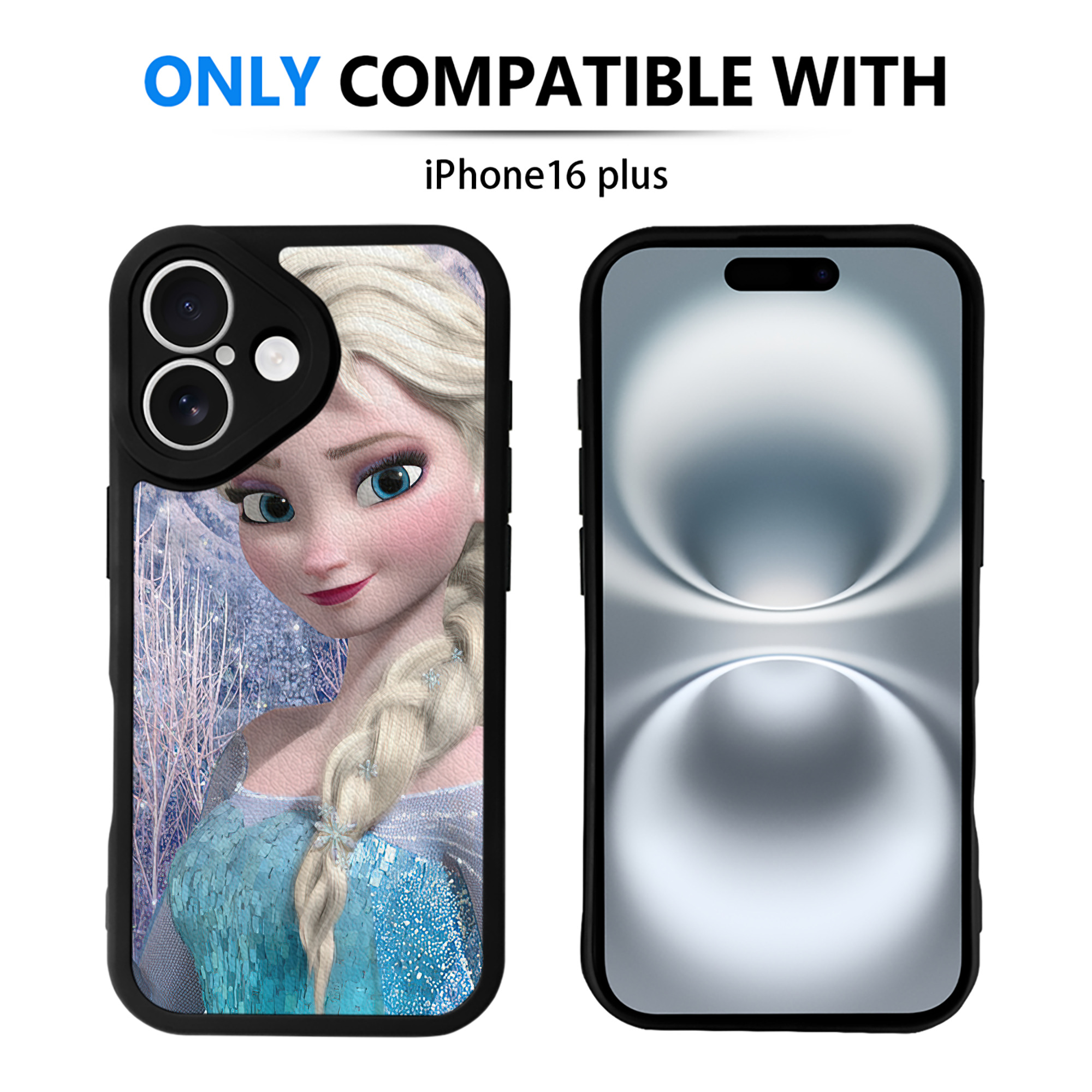 （画像用） アナと雪の女王 アンナ エルサ Frozen Anna Elsa 【iPhone 16シリーズ対応】シリコンスマホケース（レザー調） 材質：シリコン
